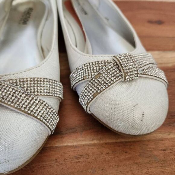 Kenneth Cole reaction young girls youth slip-on ballet flat size 3 Glam silver r - Picture 1 of 6